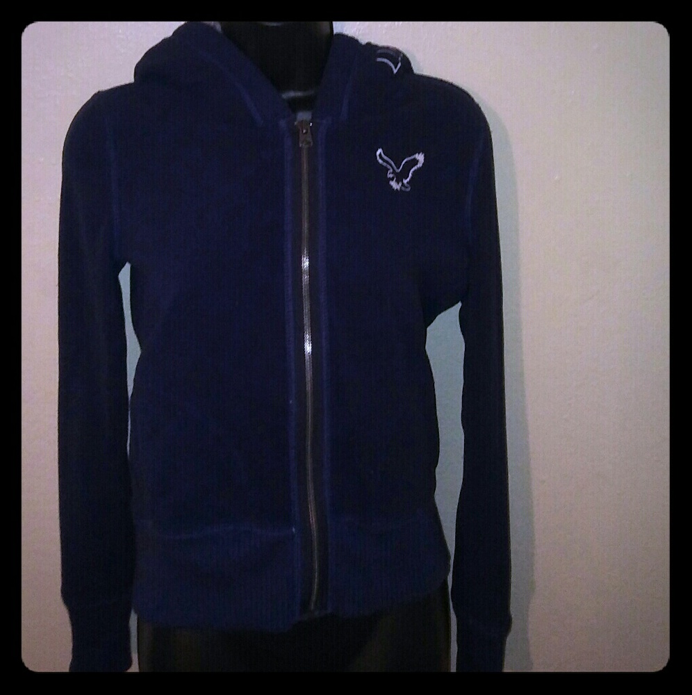 American Eagle zip up hoodie blue size s /p